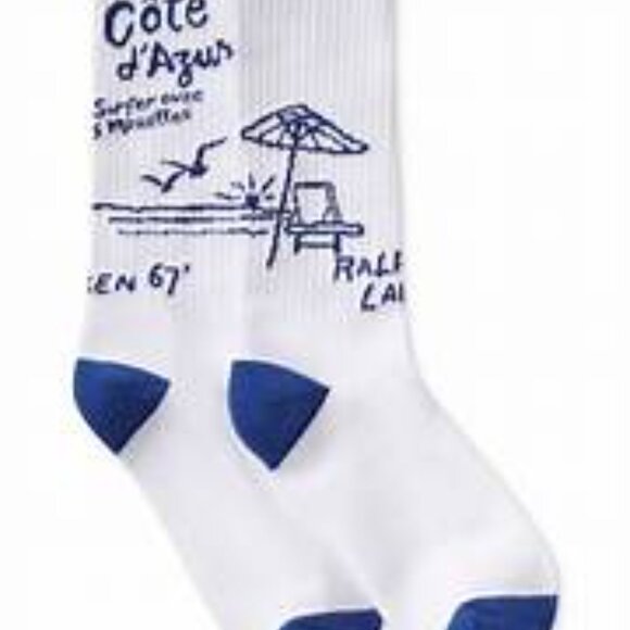Polo Ralph Lauren Men's Cote D'Azur Graphic Logo Socks - Picture 2 of 4